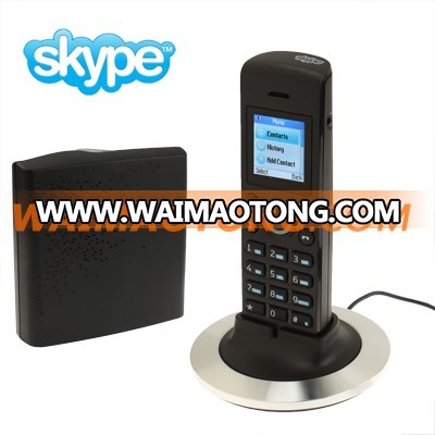 Dual-model No PC Required Cordless Skype and Landline Phone, Support Two Skype Account Login, Wireless transmission range: 50M